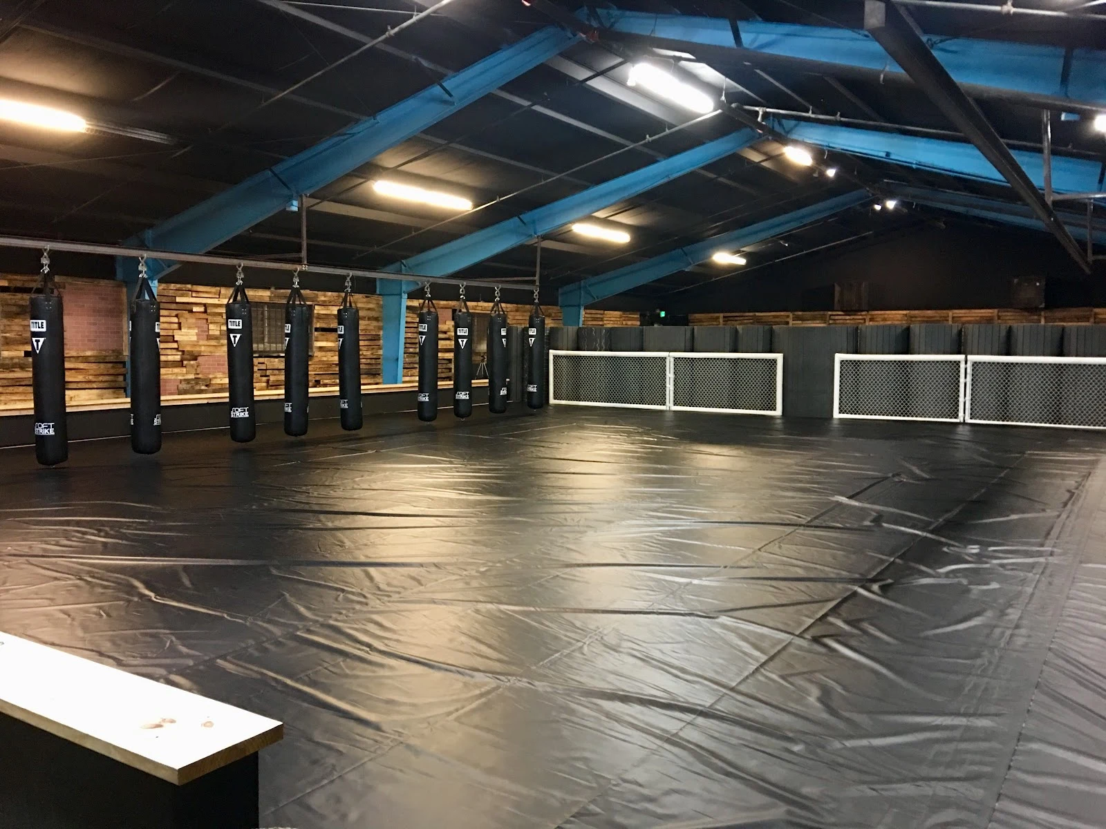 training floor bags and cage